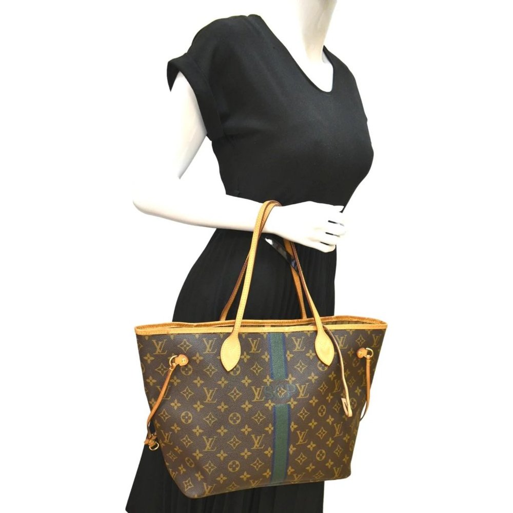 LOUIS VUITTON Neverfull My LV Heritage Monogram Canvas Tote Bag Brown - Picture 2 of 12